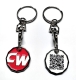 enamel trolley coin with printed QR code on reverse