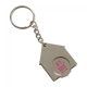 enamel trolley coin on house shape fitting