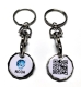 printed trolley coin with printed QR code on reverse