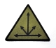 woven patch in 2 thread colours with merrowed edge
