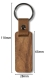 wooden & leather keyring - size