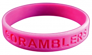 silicon wristband with recessed or raised logo