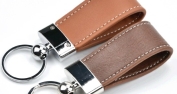executive pu leather loop handle keyring