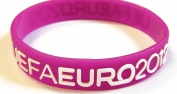 silicon wristband with raised and coloured logo
